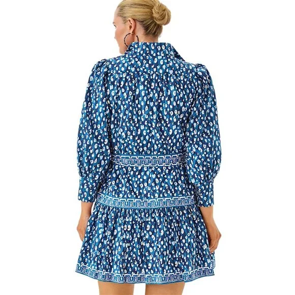 Lilly Pulitzer Drena Woven Shirtdress in Starlight Navy NWT - Size 12 - Picture 5 of 9